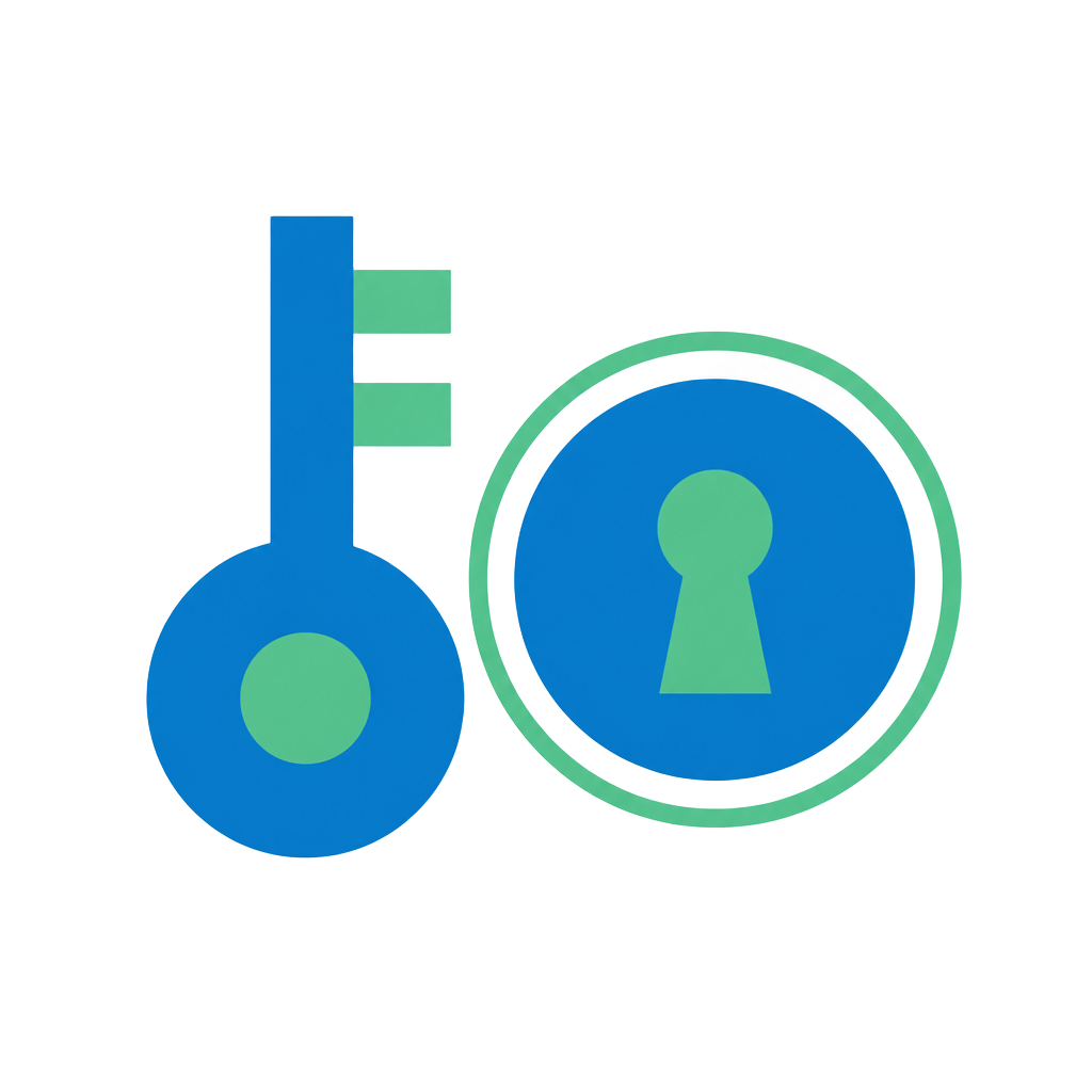 Key and keyhole illustration representing access controls
